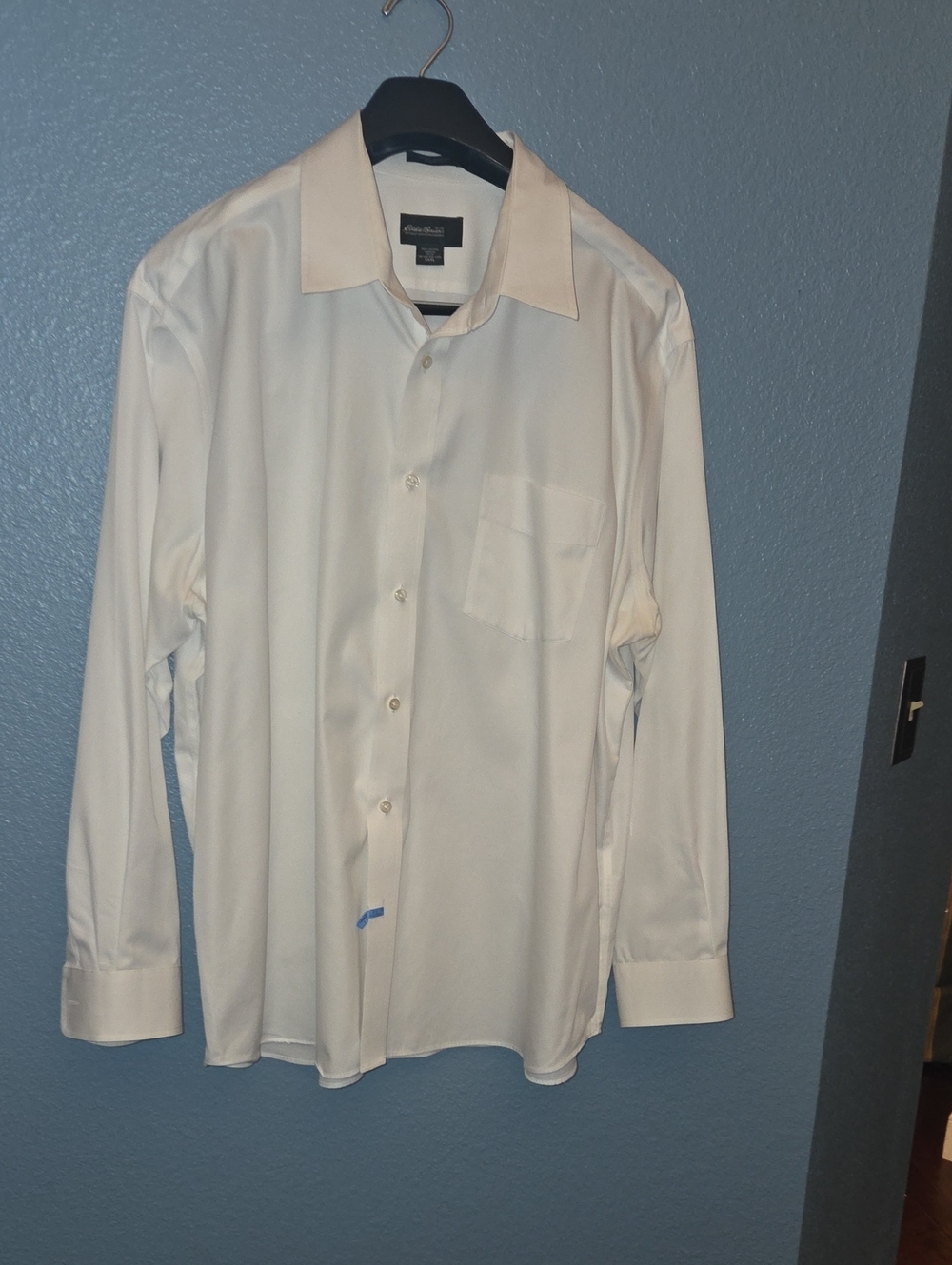 Eddie Bauer White Men's XXXL L/S 100% Cotton Button Down Dress Shirt EUC